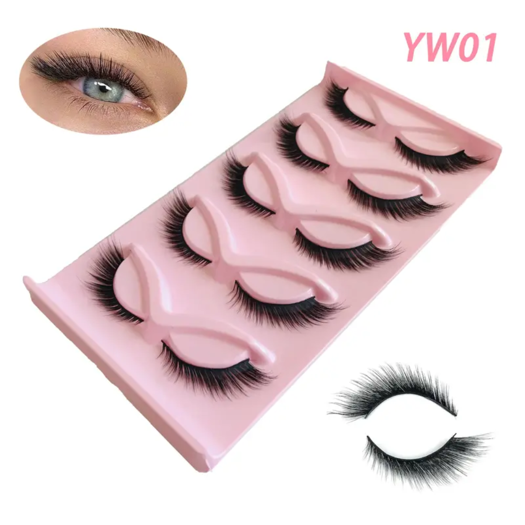 5 pares de lujosas pestañas postizas de ojo de gato - Modelo LHXF