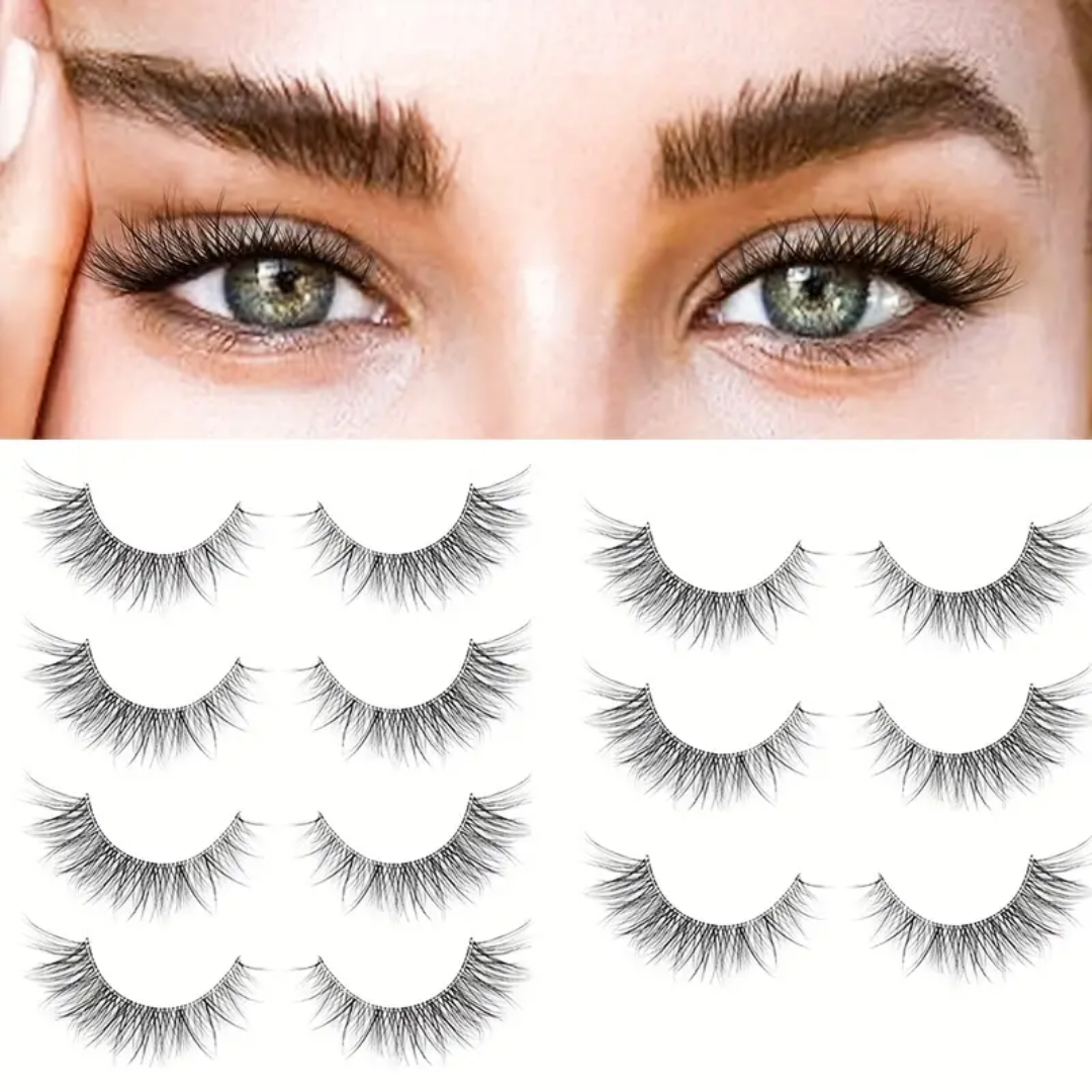 7 Pares de pestañas postizas cortas, pestañas tenues de aspecto natural