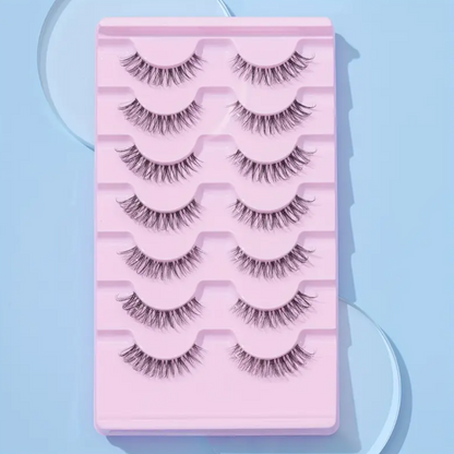 7 Pares de pestañas postizas luminosas entrecruzadas 3D