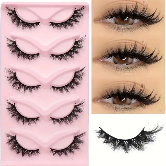 5 Pares de lujosas pestañas postizas de ojo de gato - Modelo Lha011