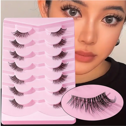 5 Pares de pestañas efecto natural de media pestaña