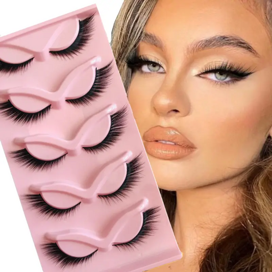 5 pares de lujosas pestañas postizas de ojo de gato - Modelo LHXF
