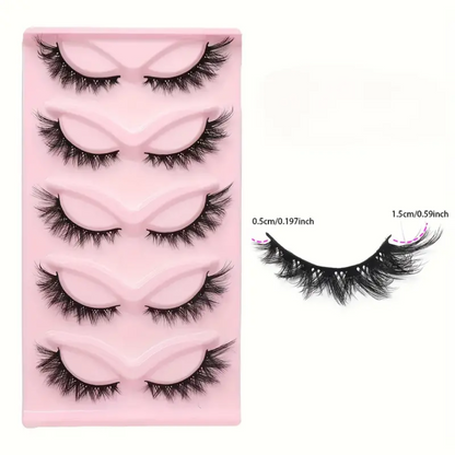 5 Pares de lujosas pestañas postizas de ojo de gato - Modelo Lha011
