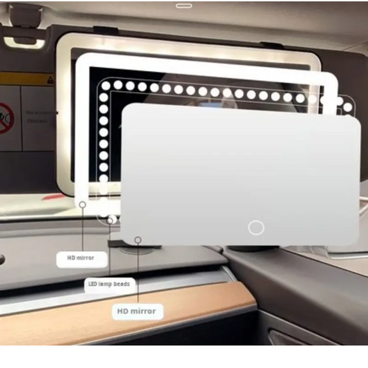 Espejo de maquillaje para carro con luces