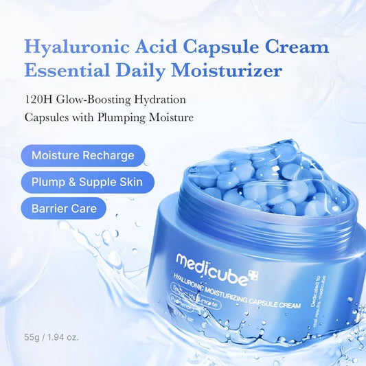 Crema con cápsulas de Ácido Hialurónico - Medicube - Hyaluronic Moisturizing Capsule Cream [55g]