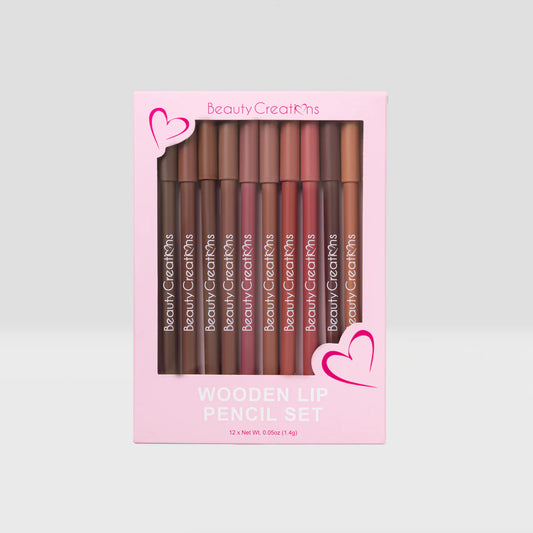 Set Delineadores de Labios - Wooden Lip Pencil Set Beauty Creations