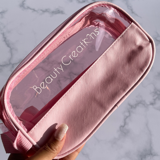 Cosmetiquera Rosa Transparente Pequeña Beauty Creations